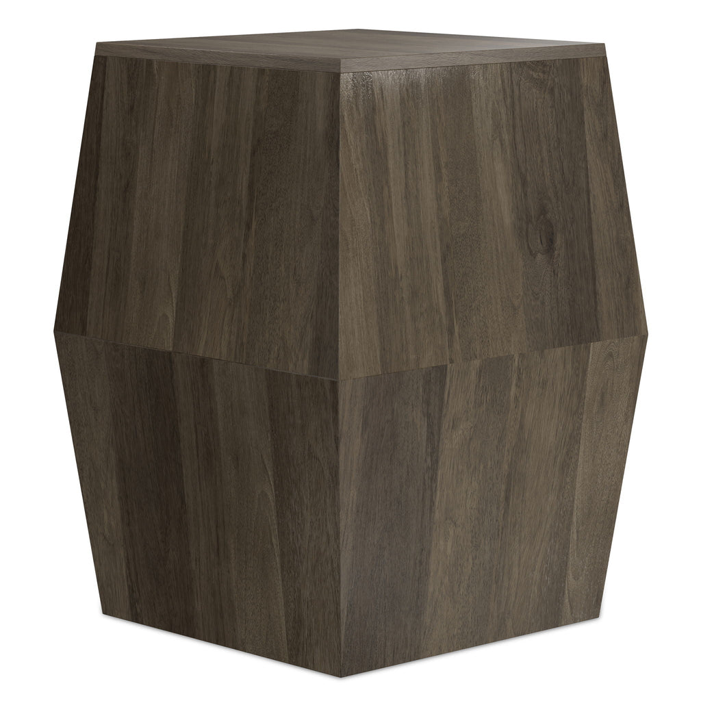 Hexagonal Mango Wood Side Table with Kiln-Dried Durability – Dark Gray or Light Brown
