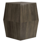 Hexagonal Mango Wood Side Table with Kiln-Dried Durability – Dark Gray or Light Brown