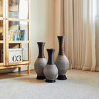 Tall Designer Floor Vase with Elegant 2 Tone - White or Dark Brown