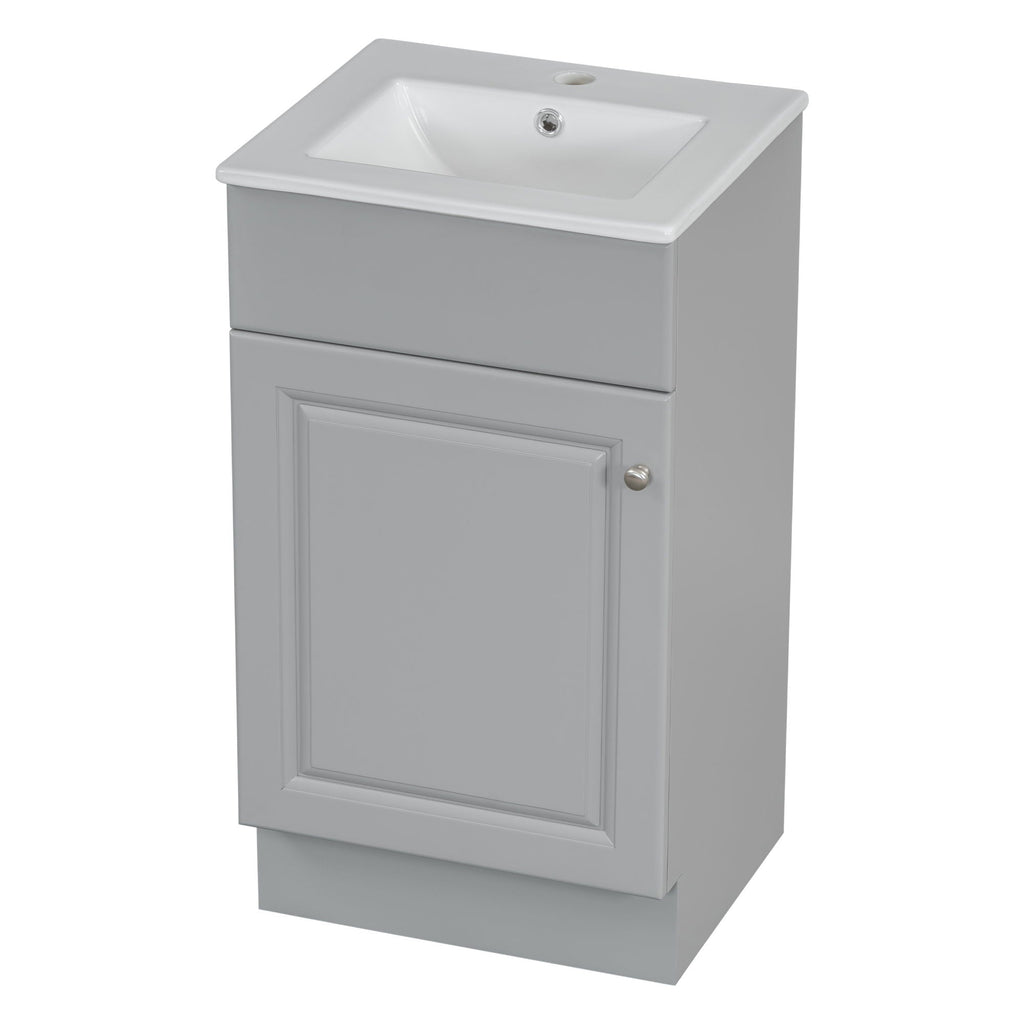 Bathroom Vanity with Sink and Adjustable Shelf - Multiple Colors
