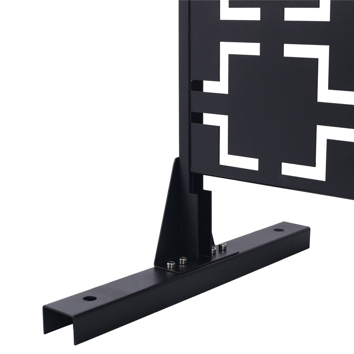 Black Metal Room Divider Privacy Screen with Rust-Resistant Finish
