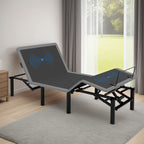 Adjustable Bed Frame with Massage & Wireless Remote - Dark Gray