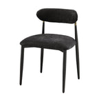 Side Chair Set with Metal Frame and Padded Armrests - Black or Beige
