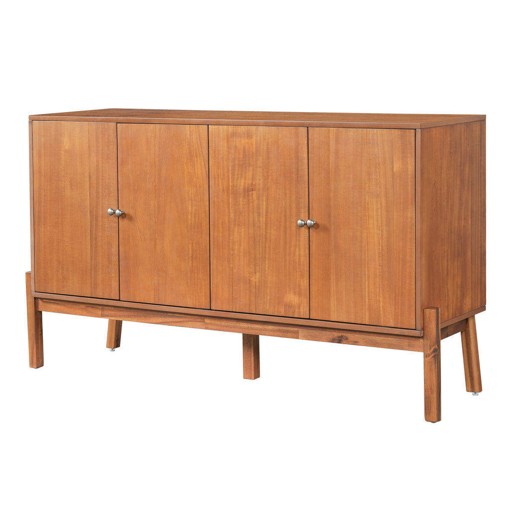 Vintage Sideboard Buffet Cabinet with 4 Doors - Brown or Natural