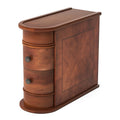 Narrow 2 Drawer End Table with Child-Safe Edges - Dark Brown or White