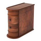 Narrow 2 Drawer End Table with Child-Safe Edges - Dark Brown or White