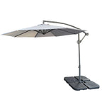 10 Ft Offset Cantilever Patio Umbrella with Crank & Tilt Adjustment - Gray