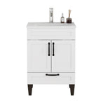 24-Inch Bathroom Vanity with Sink Combo with Ample Storage - White/Particle Board
