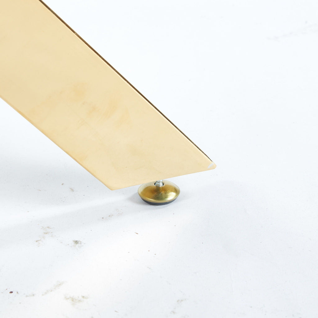 Modern Tempered Glass Dining Table with Cross Metal Legs - Multiple Colors