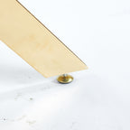 Modern Tempered Glass Dining Table with Cross Metal Legs - Multiple Colors