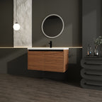Bathroom Vanity Set with Resin Countertop Sink - Dark Brown