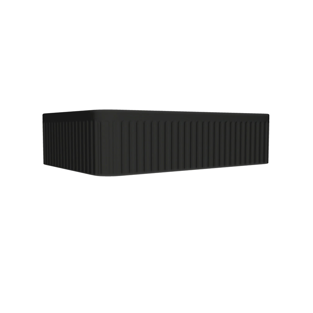 BB17 Integrated Black Ceramic Bathroom Vanity Sink with Scratch-Resistant Finish - Black