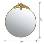 Large Round Wall Mirror With Metal Frame - Gold