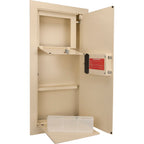 Beige Biometric Wall Safe with Fingerprint Access - Durable Steel
