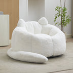 Cat Shaped Bean Bag Sofa with Long Tail - Faux Fur