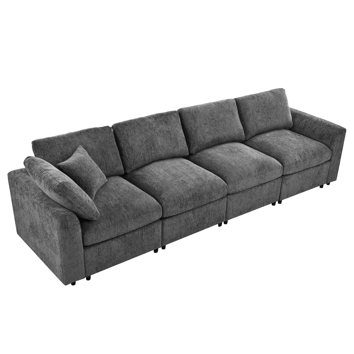 130.3" Modular Sectional Sofa with Deep Seat Comfort - Chenille