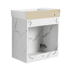 Modern Bathroom Vanity with Ceramic Basin and Storage Cabinet - Light Brown, Black, or White