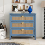 3 Drawer Cabinet, Natural Rattan