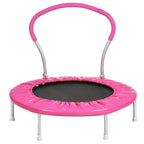 Compact Kids Trampoline With Handle – Adjustable Metal Frame - Light Blue or Pink