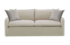 Pattern Linen Sofa with Feather Down Cushions - Beige