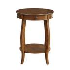Walnut Accent Table with Drawer and Shelf - Walnut