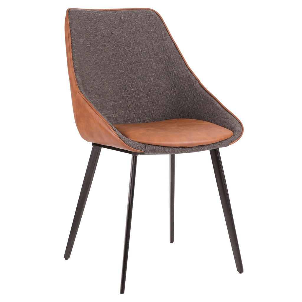 Contemporary Two Tone Chair Set with Cushioned Upholstery - Brown / Gray
