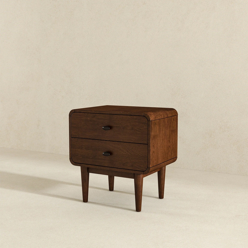 Alexa Night Stand with Solid Wood Construction - Brown