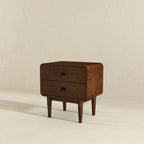 Alexa Night Stand with Solid Wood Construction - Brown
