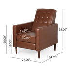 Mid-Century Modern Fabric Recliner Chair with Thick Cushions - Multiple Colors