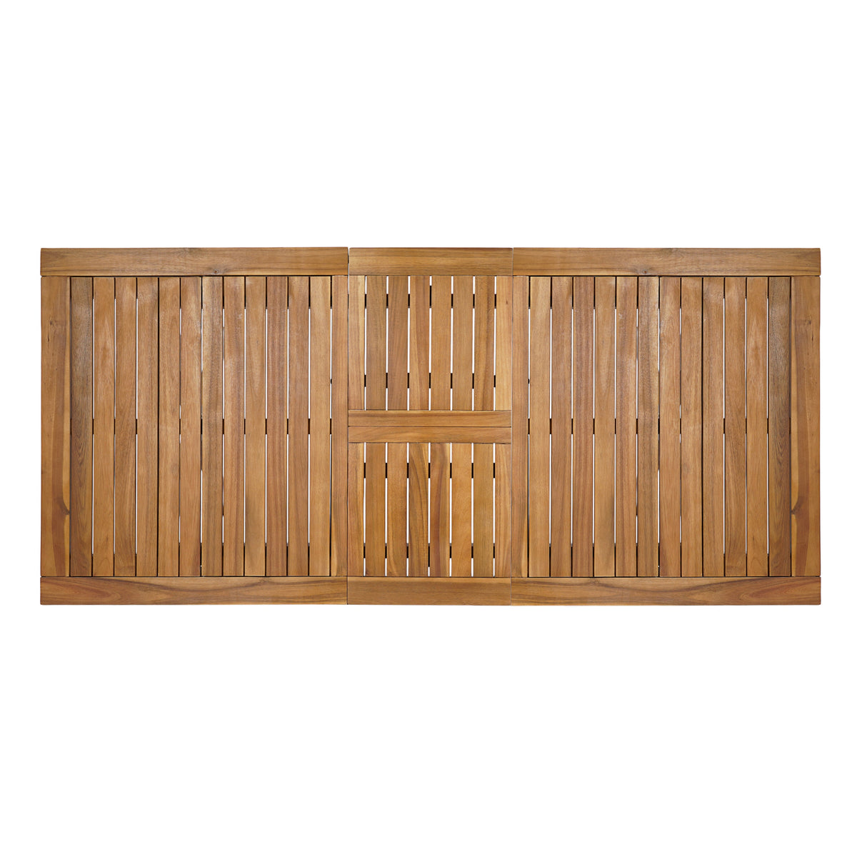 Acacia Wood Telescopic Outdoor Dining Table with Adjustable Length - Teak Finish