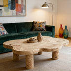 Cloud Shaped Coffee Table with 4 Round Legs - White, Black, or Light Brown