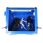Bench Top Portable Sand Blaster Cabinet Kit 25 Gallon with Sealed Gloves - Blue