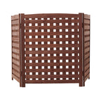 3 Panel Outdoor Air Conditioner Fence Screen with Solid Wood - Light Brown or Dark Gray