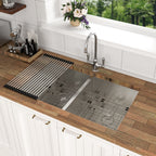 Modern Double Bowl Undermount Sink with 10" Deep Basins - Gray