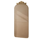 Full Body Arched Mirror with Vintage Carved Applique - Bronze or Pearl Silver