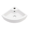 Triangle Porcelain Wall Mount Vessel Sink with Overflow - White
