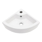 Triangle Porcelain Wall Mount Vessel Sink with Overflow - White