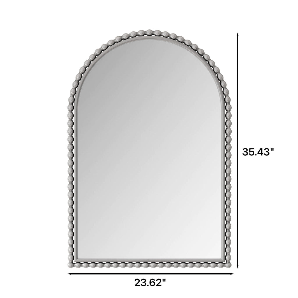 Vintage Iron Art Arch Mirror with Table & Wall Display Options - Gold or Pearl Silver