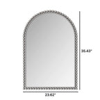Vintage Iron Art Arch Mirror with Table & Wall Display Options - Gold or Pearl Silver