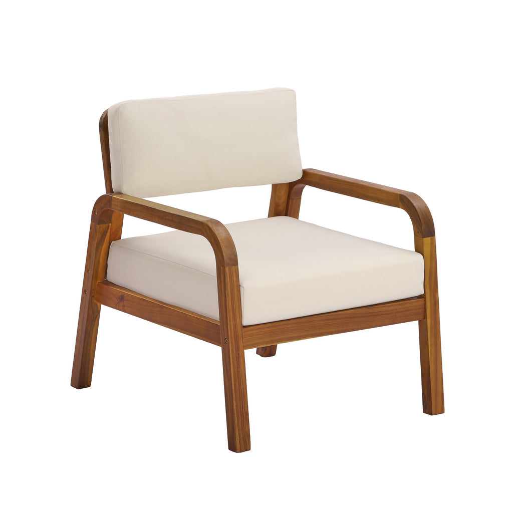 Teak 4-Piece Outdoor Sofa Set with Cushions - Patio Furniture