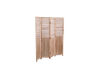 Light Brown Panel Folding Room Divider with Metal Hinges - Solid Wood