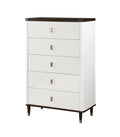 Carena Chest with Drawer Storage - White / Walnut