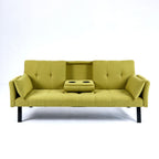 Sofa Bed with Foldable Design and Cup Holder - Green