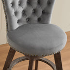 26" Counter Height Bar Stools with 360° Swivel - Gray