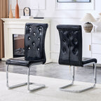 Elegant Design Upholstered Dining Chairs with Crystal Details - Multiple Colors