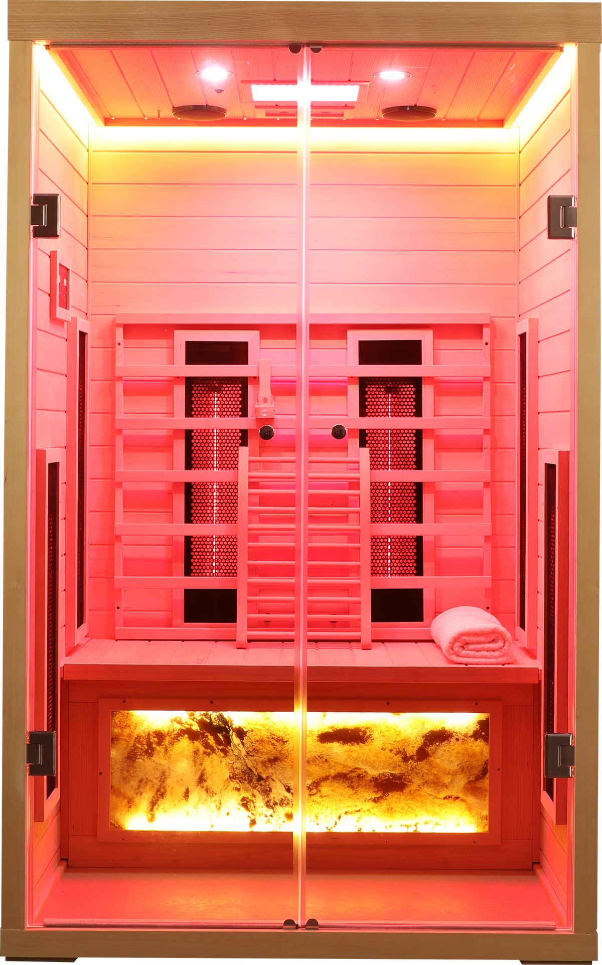Two Person Indoor Hemlock Sauna with Far Infrared Technology - Natural Hemlock
