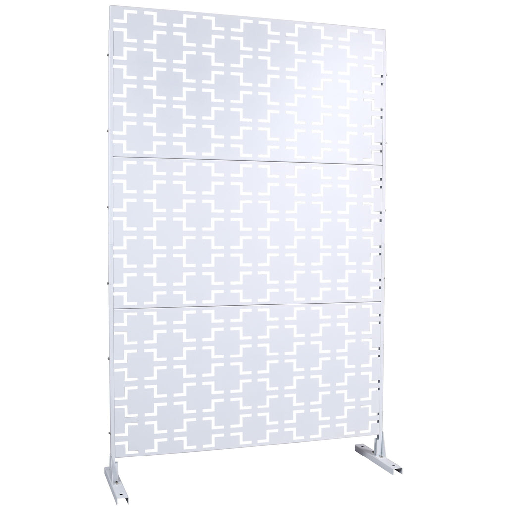 Black Metal Room Divider Privacy Screen with Rust-Resistant Finish
