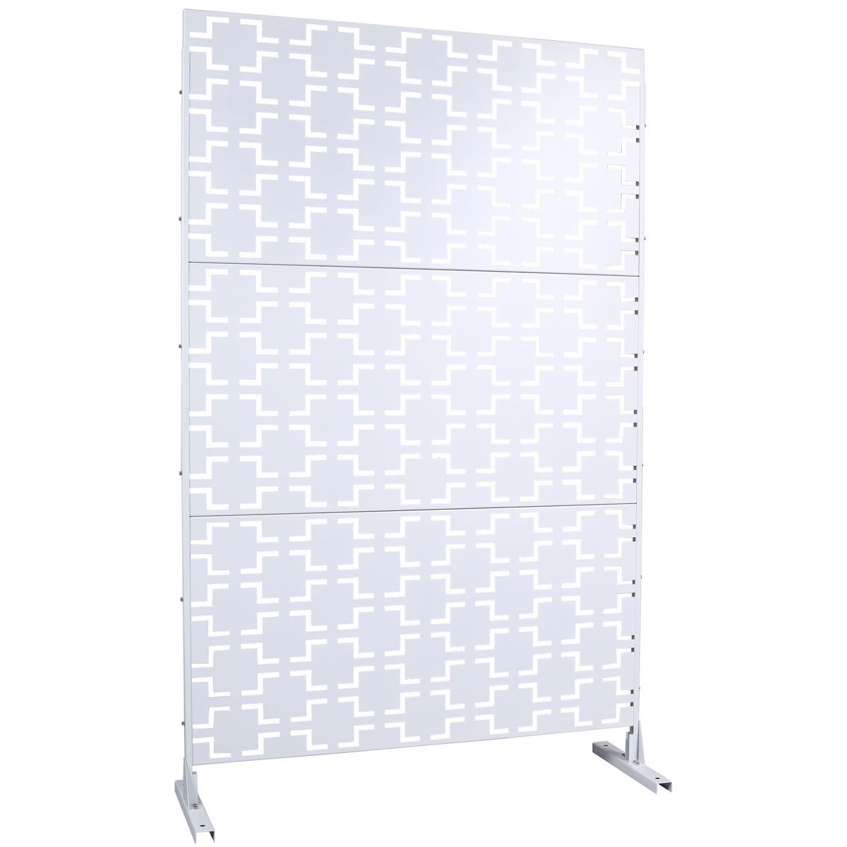 Black Metal Room Divider Privacy Screen with Rust-Resistant Finish