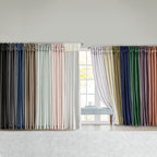 Champagne Twist Tab Lined Window Curtain Panel with Faux Silk Finish - 50" x 95"