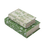 Rustic Floral Decorative Book Boxes with Hidden Storage - Set of 2